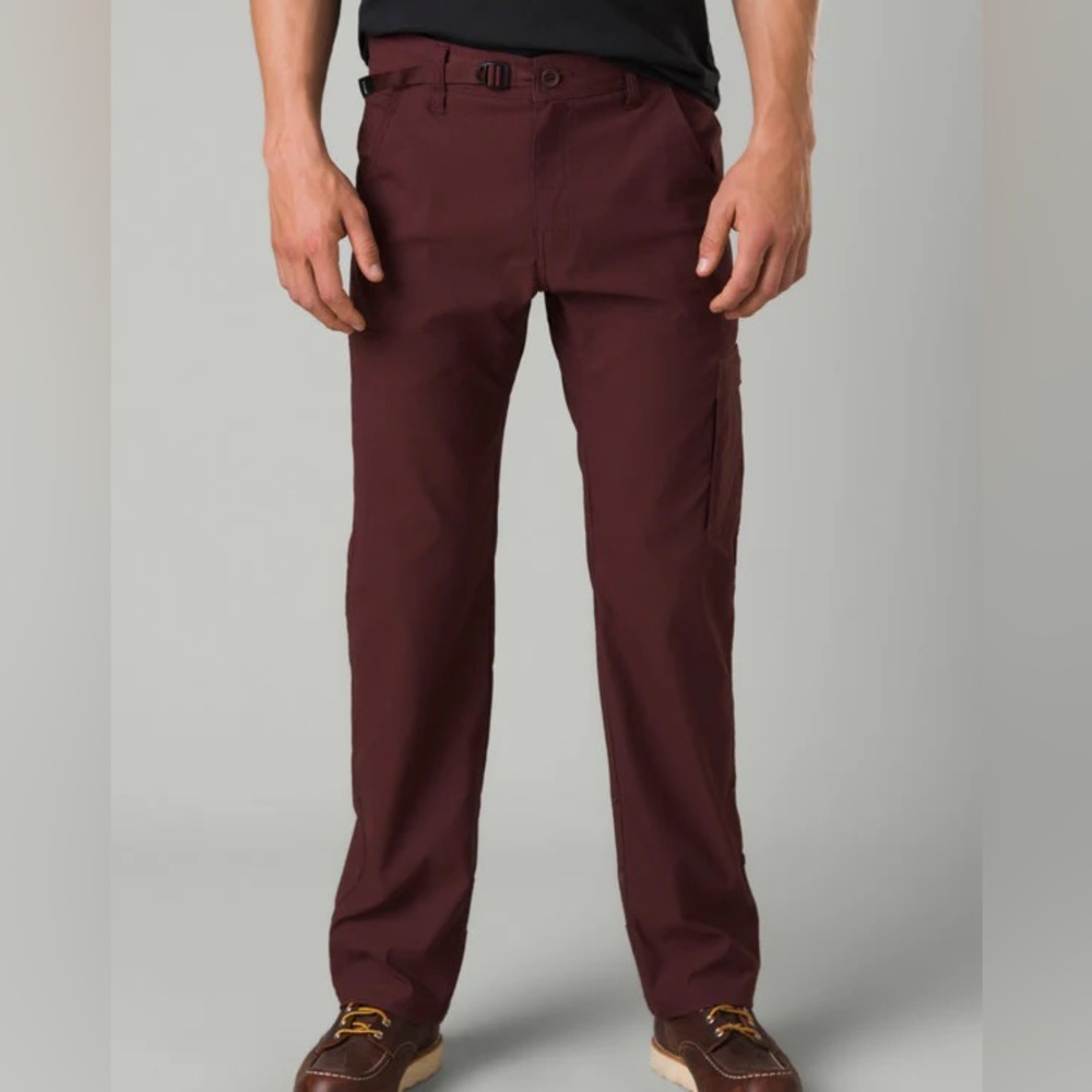 Prana Stretch Zion II Maroon Cacao Slim Fit Convertible Pants - Picture 1 of 14